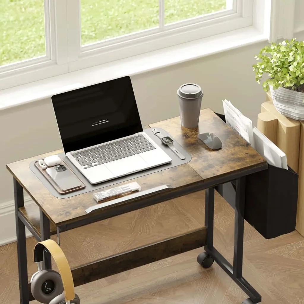 Table ordinateur ergonomique contre le mal de dos - Réglable Brun