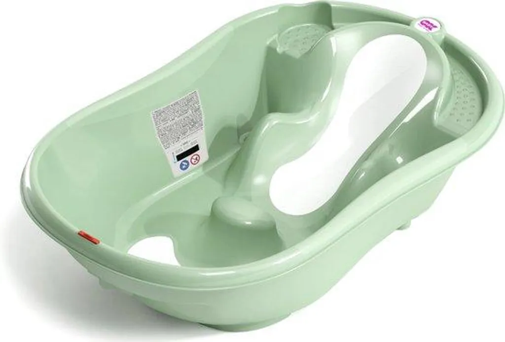 Baignoire bébé pour nouveau-né ergonomique et sécurisée vert de 0 à 12 mois