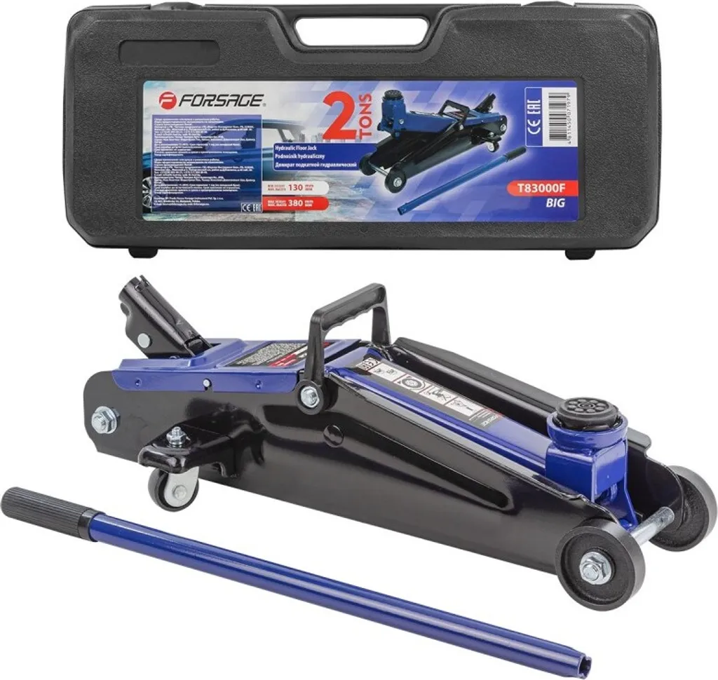 Cric a carrello Forsage 2T Rana 130-380mm | Sollevatore idraulico in valigetta