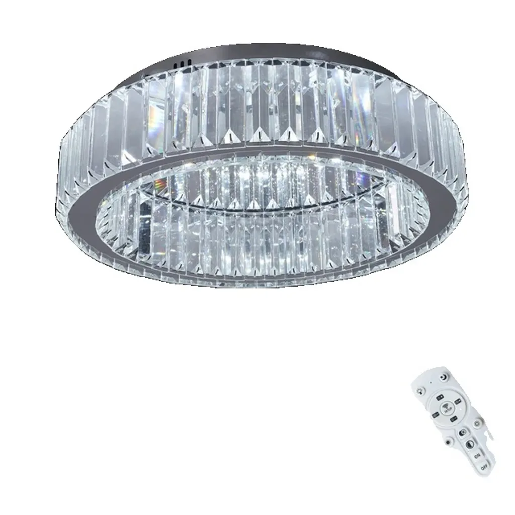 Lustre cristal 40W gradable avec télécommande sans fil - Design unique