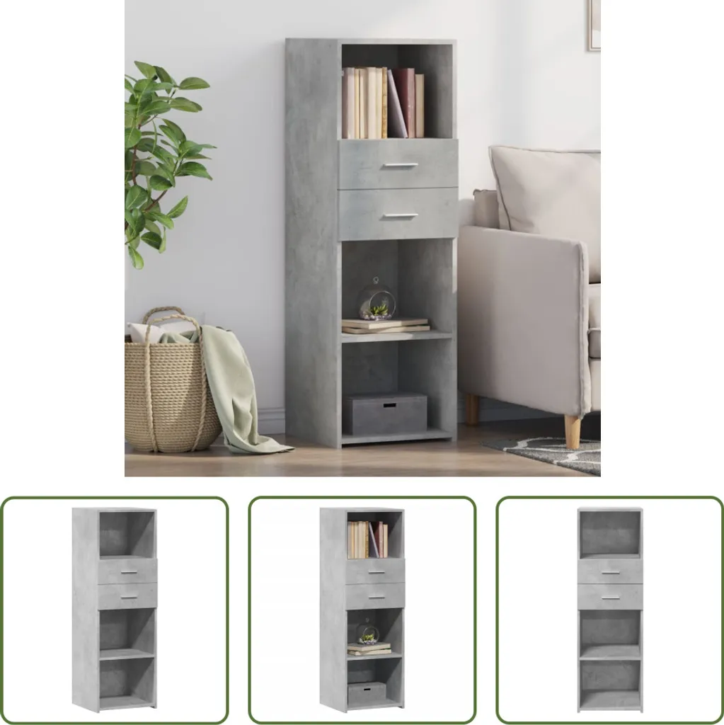 Credenza Grigio Cemento 40x42,5x124 cm | Mobile in Legno Moderno