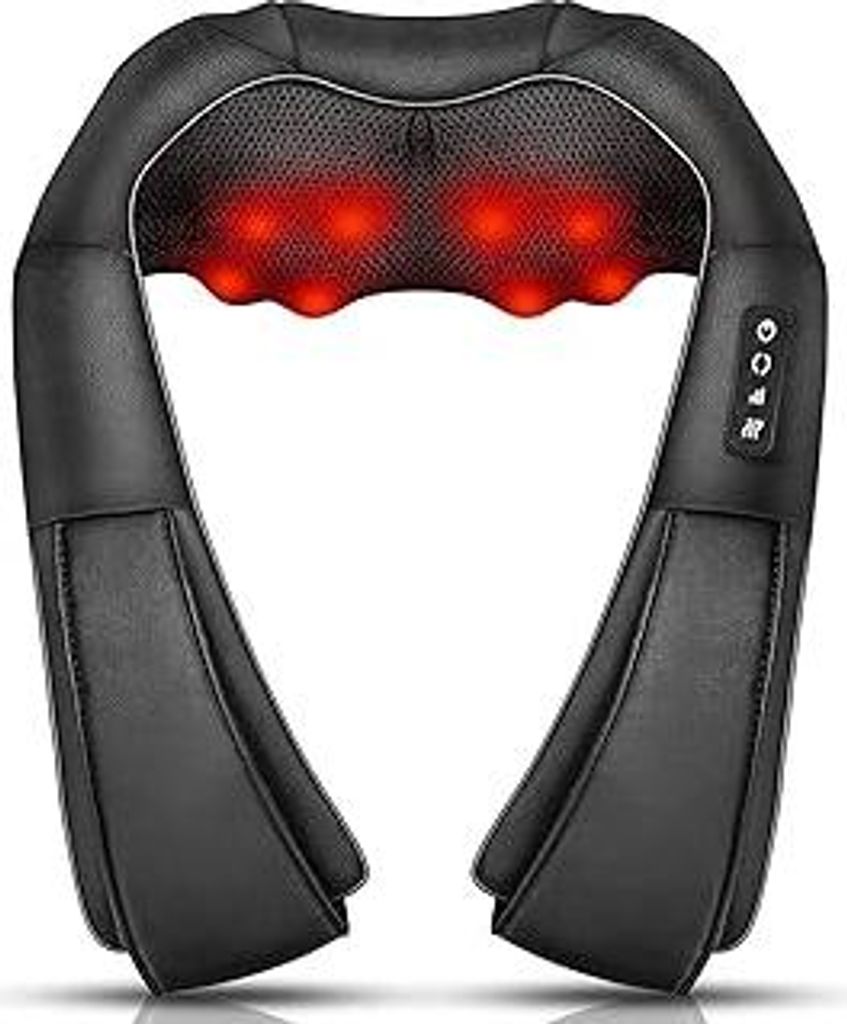 Nackenmassagegerät mit Wärme,iKristin Shiatsu Massagegerät 3D Deep Massage, um Schmerzen am Hals,Rücken,Taille usw. zu lindern,die Massagebedü...