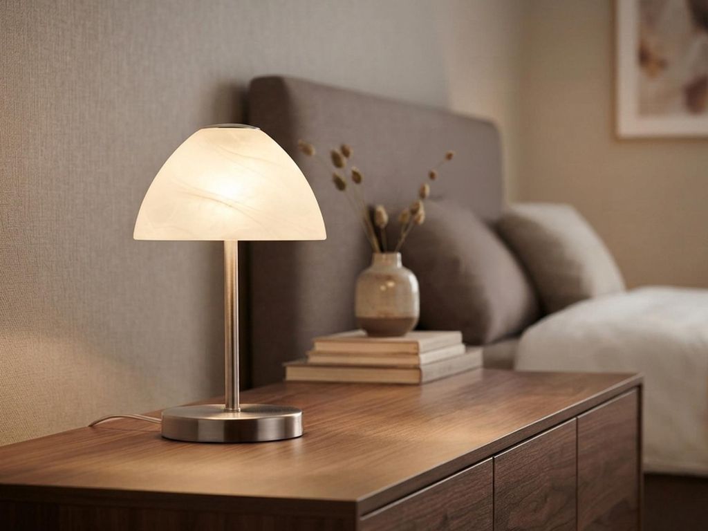 Trio - Tischlampe QUEEN - Grau - 15x15x24 cm Produktbild 