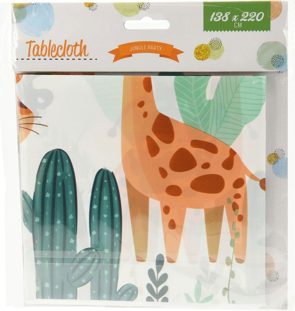 Tischdecke 138x220cm Kunststoff abwaschbar Tiere Motiv Weiß Produktbild 