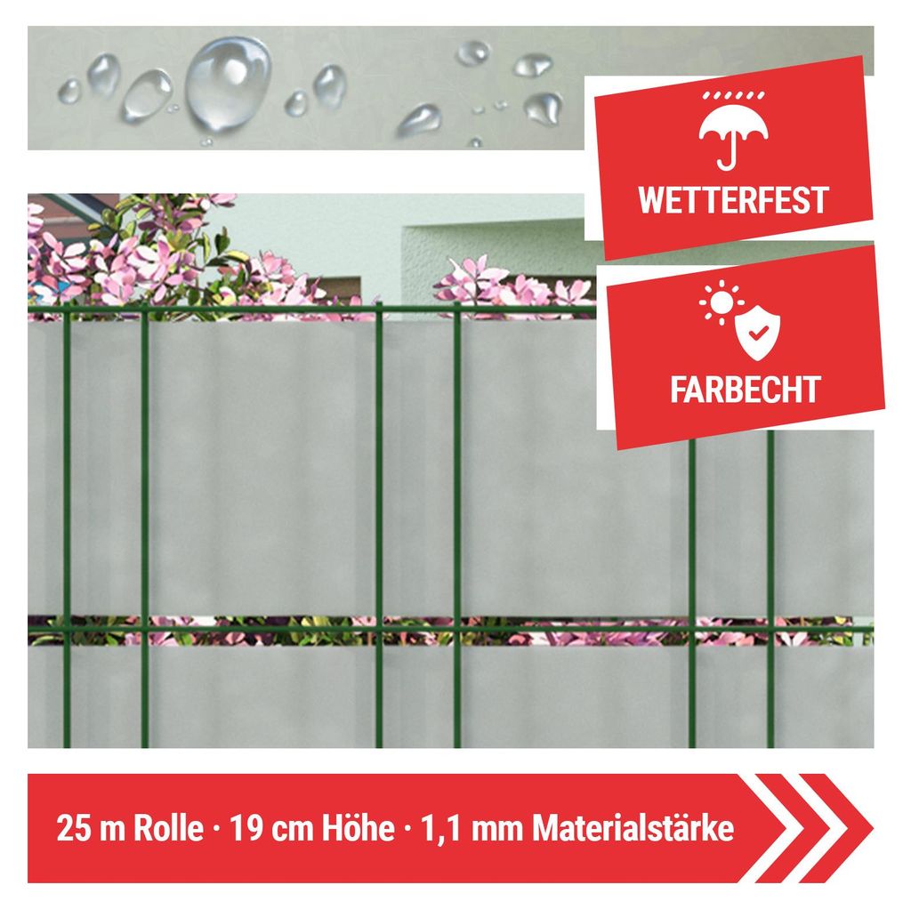 Arvotec Sichtschutzstreifen | 25m Rolle, Transluzent Weiß | Produktbild 