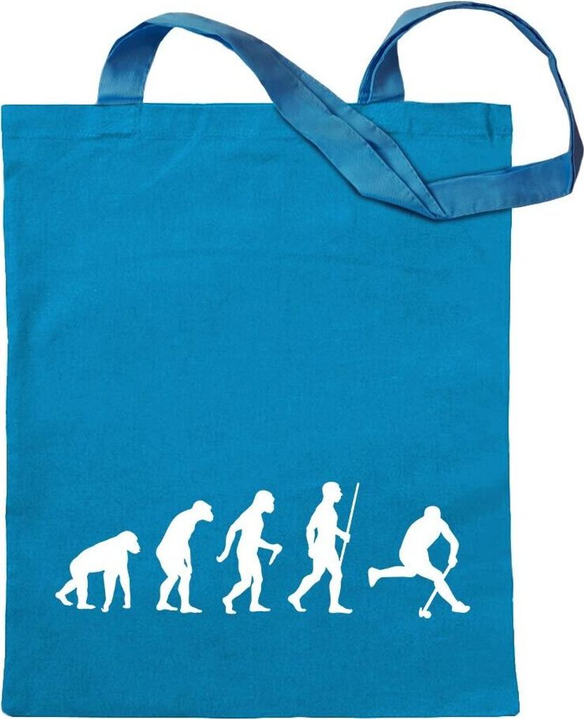 Kiwistar - Baumwolltasche - hellblau - Hockey Ball Evolution - Tragetasche Stoffbeutel Umhängetasche langer Henkel
