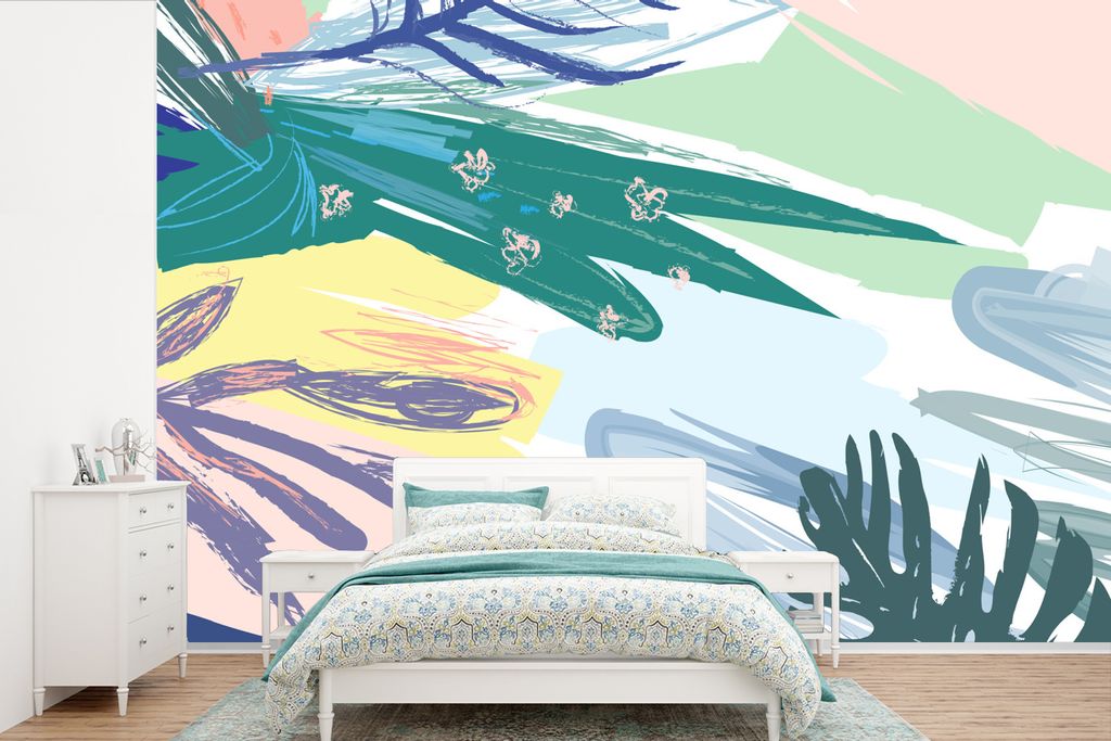 MuchoWow Fototapete für Wohnzimmer oder Schlafzimmer Wandtapete Vinyl Motivtapete Sommer - Beize - Farbe - 390x260 cm - Papiertapete