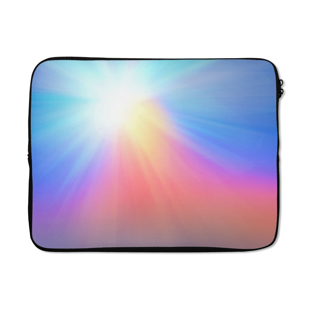 MuchoWow Laptop Hülle 17 Zoll Laptoptasche Buntes Glühen der Sonne - Zipper - Schutzabdeckung