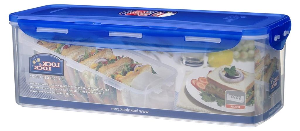 Lock & Lock HPL849T Brotbox, rechteckig, mit Sandwichhalter, 5,0 l