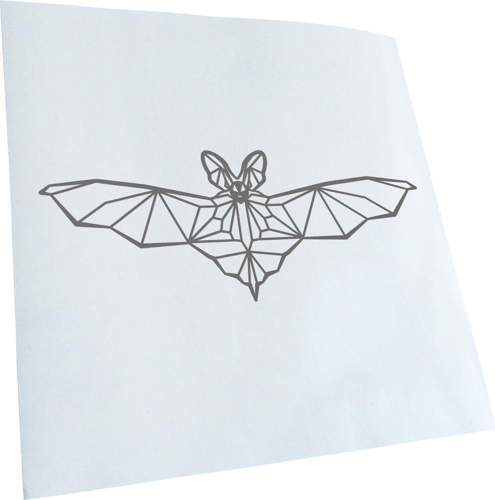Kiwistar - Autoaufkleber - Fledermaus Polygon - Grau - 24x10cm - Aufkleber für Auto, Laptop, Fahrrad, LKW, Motorrad mehrfarbig JDM Decal Racing