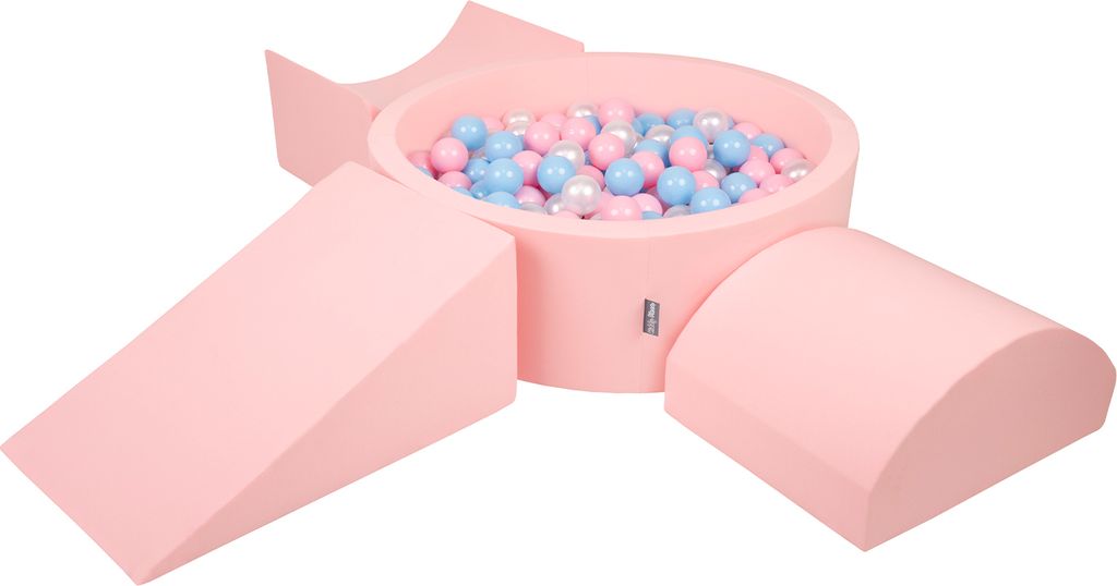 KiddyMoon Spielplatz Aus Schaumstoff Mit 200 Bälle 7cm Hindernisläufen Version 4 Rund Bällebad Mit Bunten Bällen Für Babys Und Kinder