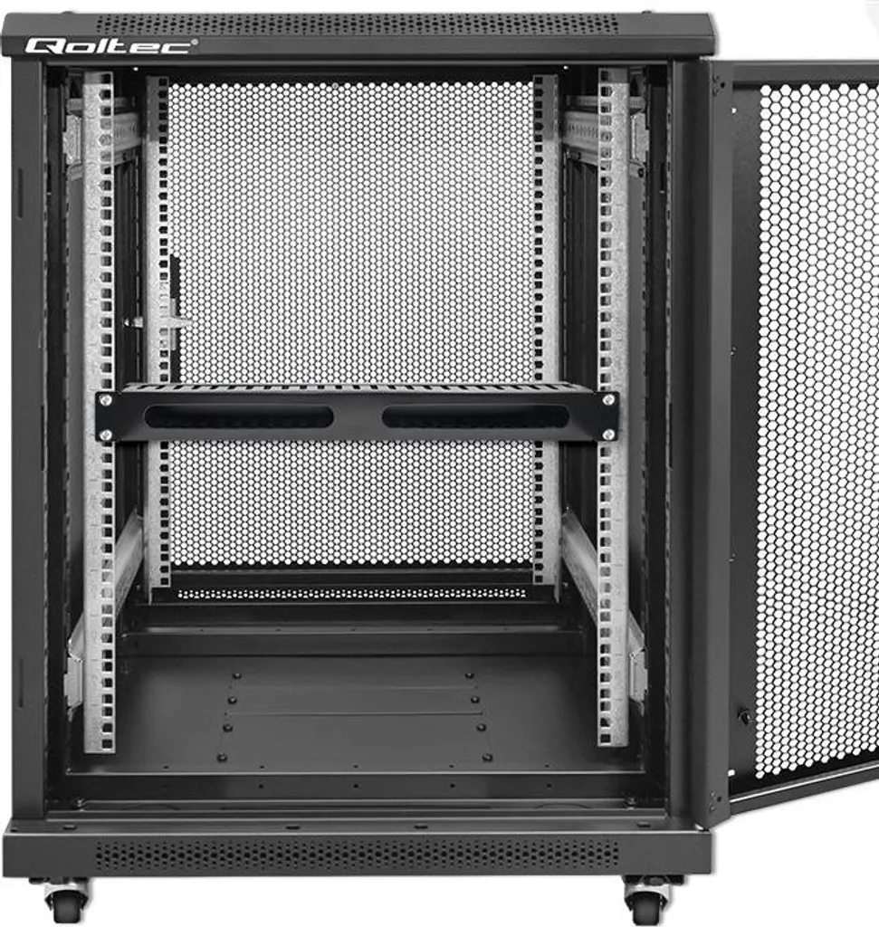 Gestione Cavi Professionale Qoltec 19 pollici 1U 24 Slot - Acciaio Nero