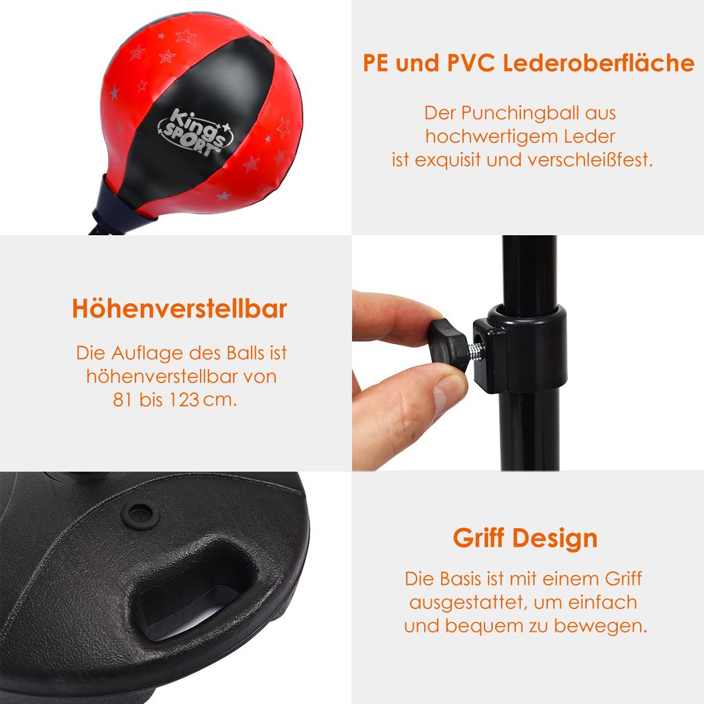 COSTWAY Punchingball 81-123cm höhenverstellbar, Boxset Produktbild 5
