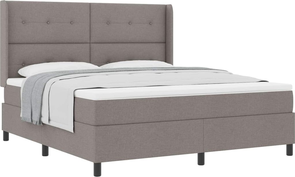 Boxspringbett mit Matratze Taupe 180 x 200 cm Stoff