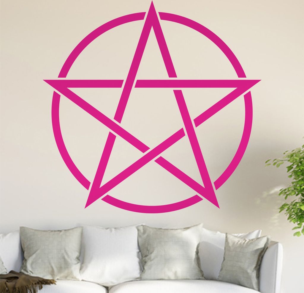 Pentagramm Wandtattoo in 6 Größen - Wandaufkleber Wall Sticker - Dekoration, Küche, Wohnzimmer, Schlafzimmer, Badezimmer