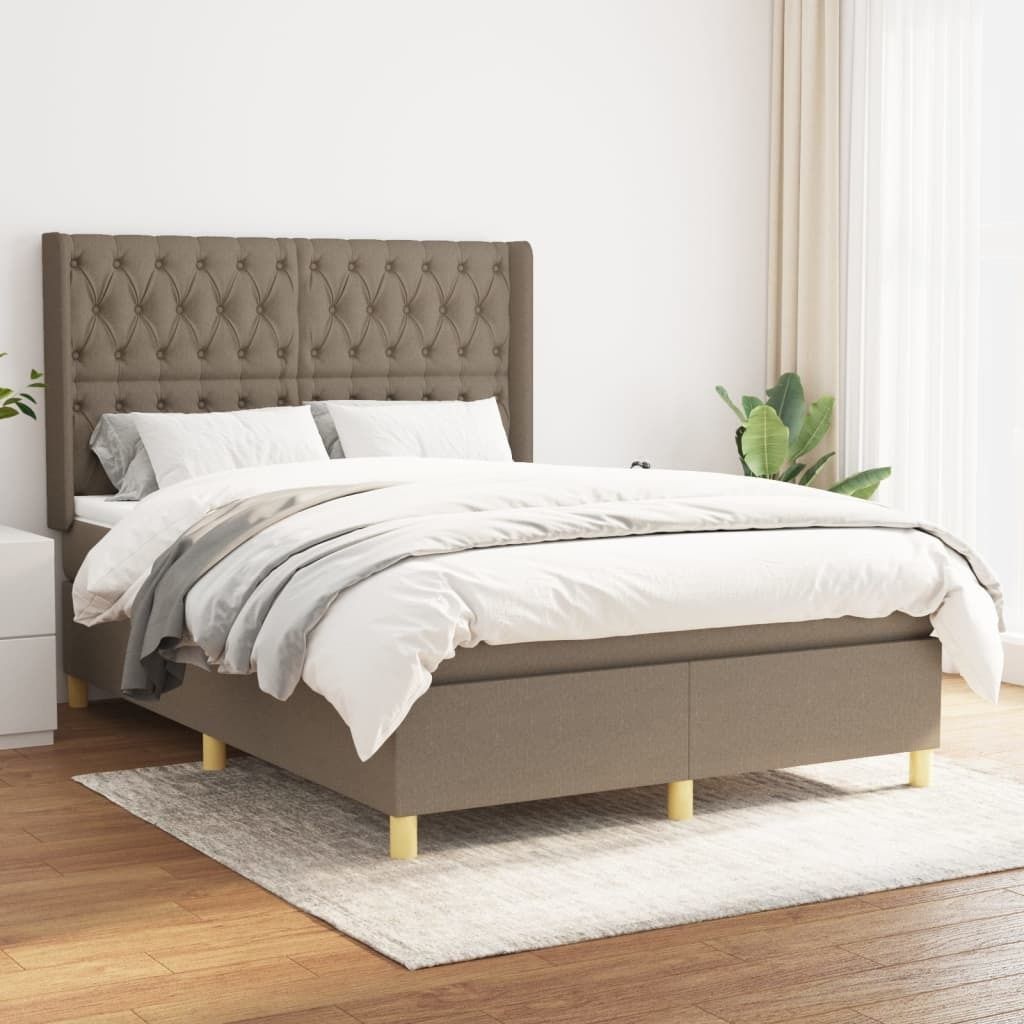 Maison Exclusive - Boxspringbett mit Matratze Taupe 140x190 cm Stoff
