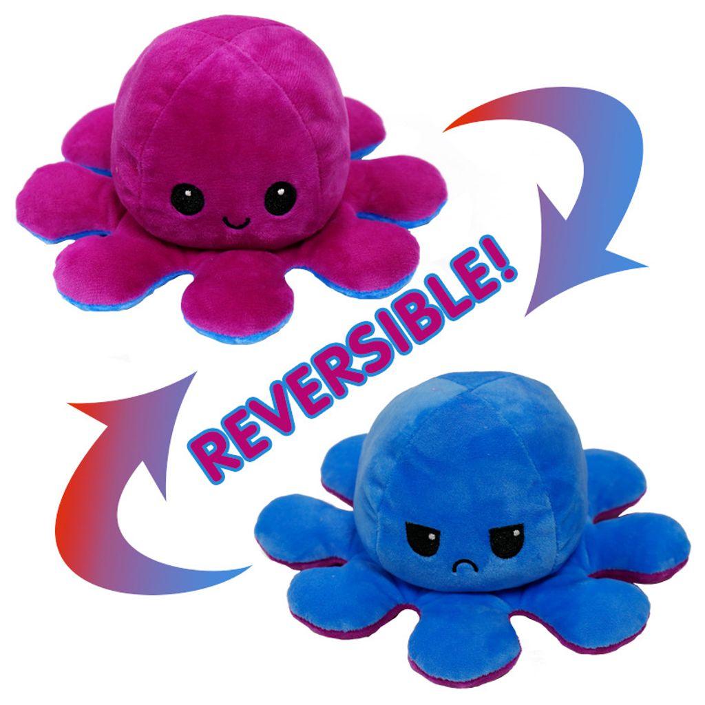 Octopus Doll Doppelseitiger Flip Octopus Plüschtier Puppenpuppe Marine Life Soft 