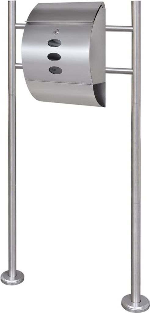 Design Briefkasten aus Edelstahl mit Ständer, Briefkästen 2024 Neu