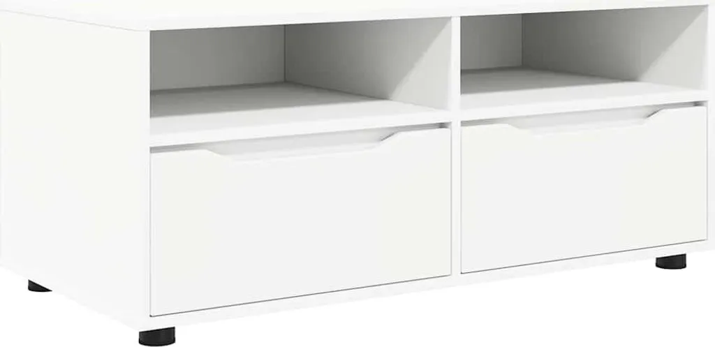 Mobile Porta TV Bianco 100 cm con Cassetti | Arredo Legno Design