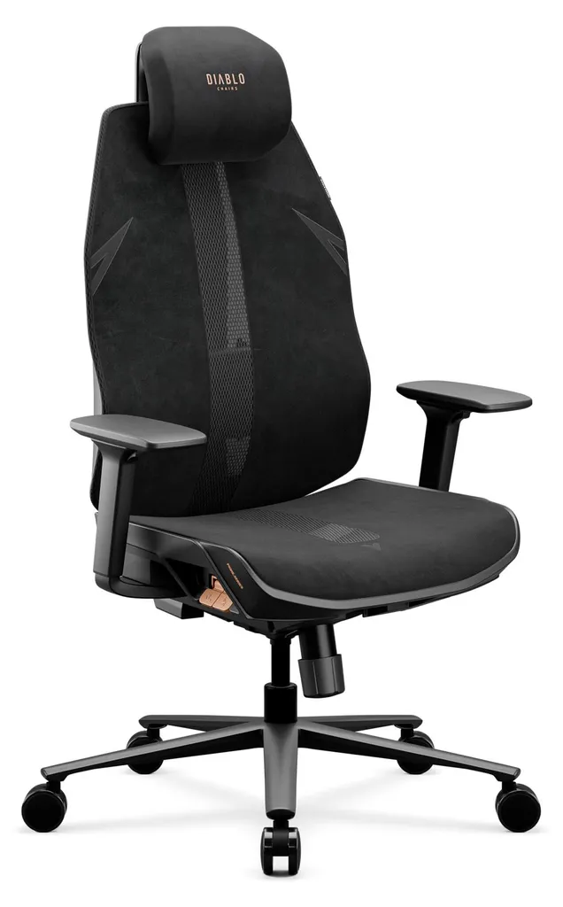 Chaise de bureau ergonomique V-Flash : Fauteuil de bureau noir Diablo