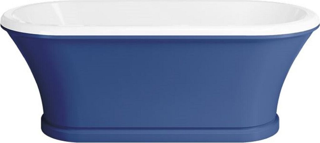 Casa Padrino Jugendstil Badewanne Blau / Weiß 170 cm - Freistehende Retro Stil Badewanne
