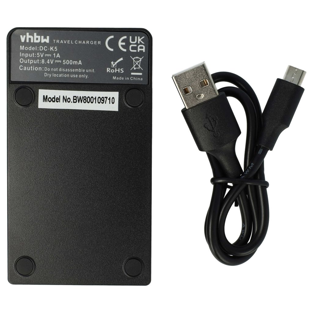 vhbw USB-C Ladegerät kompatibel mit Sony Handycam DCR-SR30, DCR-SR30E, DCR-SR32, DCR-SR290E Kamera Camcorder - Ladeschale + USB-C Kabel Ladeanzeige