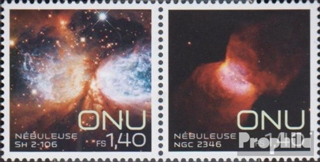 Briefmarken UNO - Genf 2013 Mi 829-830 Paar (kompl.Ausg.) postfrisch Weltraumwoche Nebel