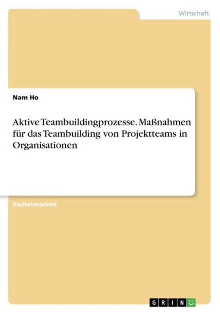 Aktive Teambuildingprozesse. Maßnahmen für das Teambuilding von Projektteams in Organisationen