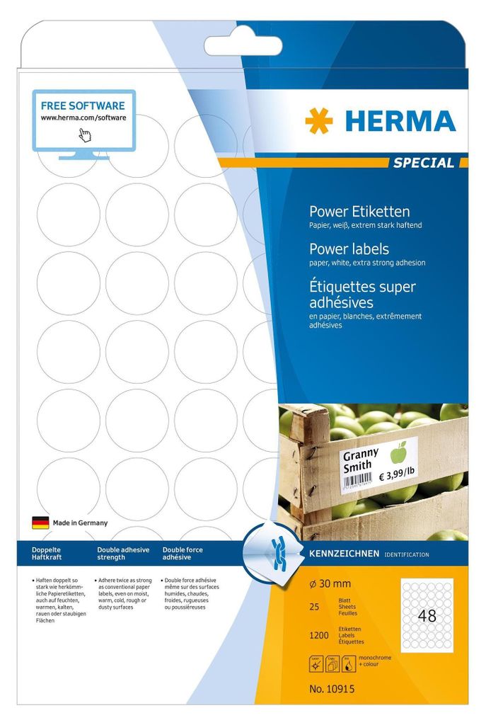 Herma HERMA Etichette A4 Ø 30 mm rotonde bianche carta ad Immagine del prodotto 