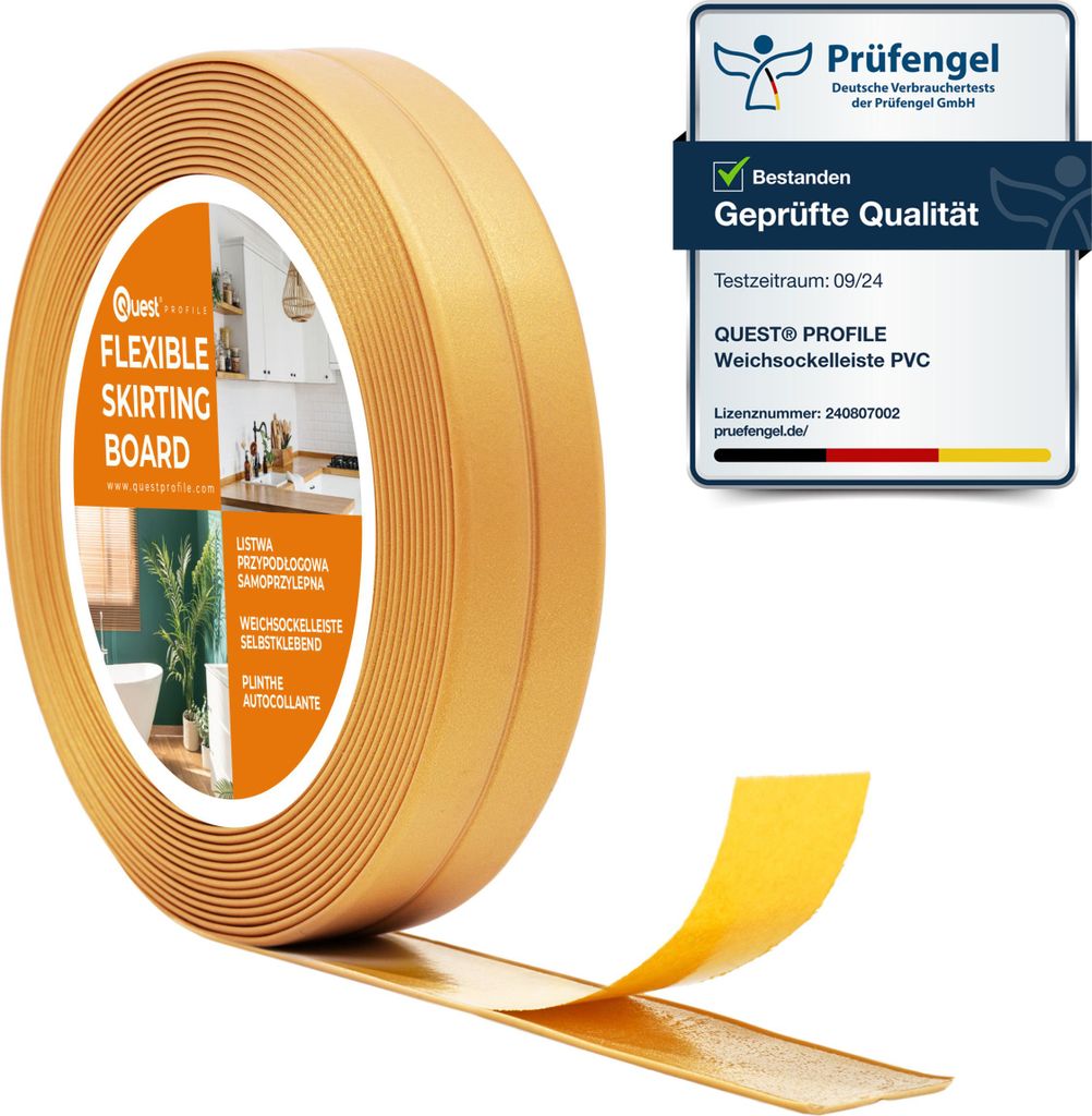 QUEST Podlahové lišty PVC 10x10mm, 5m, Samolepicí Obrázek produktu 