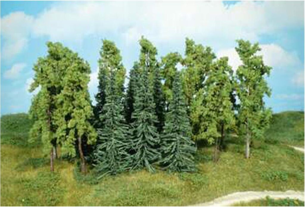 Heki 1642 12 Naturbäume dunkelgrün