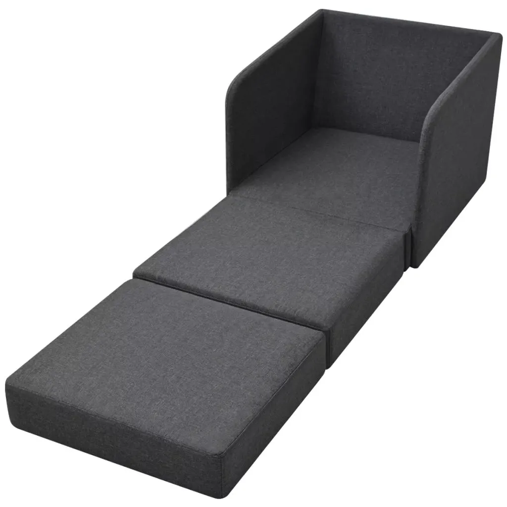 Fauteuil-lit Extensible Gain de Place Gris - Solution Couchage Invité Rapide - 12