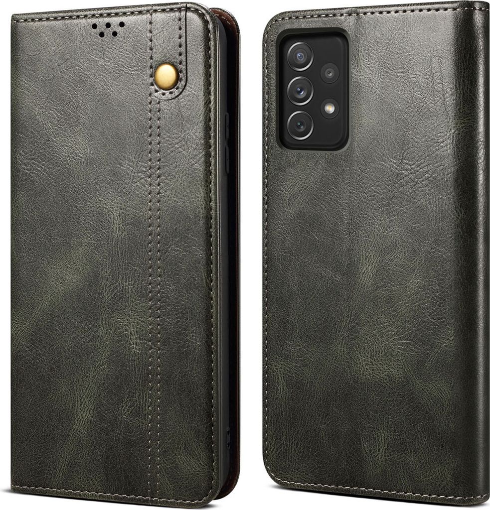 Galaxy A73 5G Hülle, Leder Flip Brieftasche Schutzhülle für Samsung Galaxy A73 5G Grün