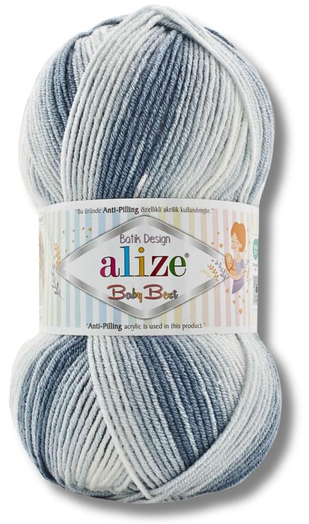 Alize 1x 100g Baby Best Batik Wolle mit Farbverlauf, Antipilling, Häkeln, Stricken (7542)