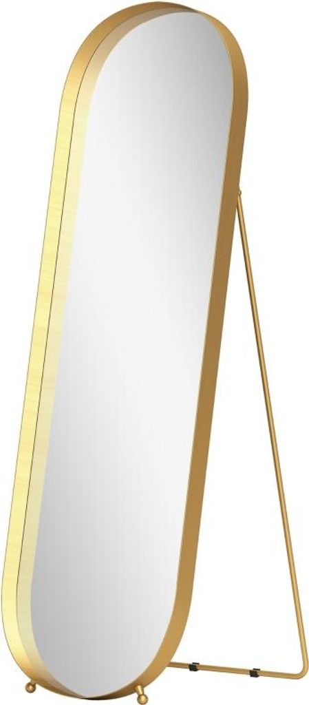 Ganzkörperspiegel mit Metallrahmen, 160 x 50 cm, goldfarbener Rahmen, für Wohnzimmer, Schlafzimmer