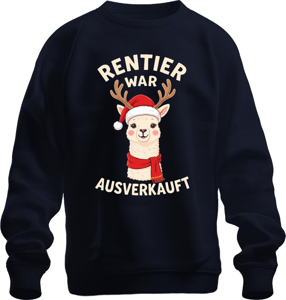 Rentier war t Alpaka Weihnachten lustig Geschenk Uni Sweatshirt Pullover, Navy, L