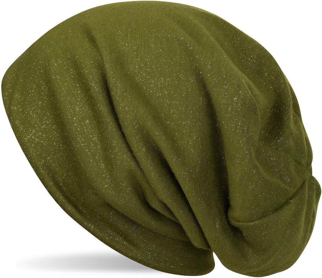styleBREAKER Damen Beanie Mütze All Over Glitzer Stoff bis Produktbild 