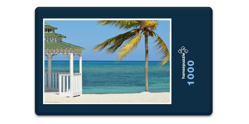hansepuzzle 12023 - Palme am Strand Puzzle, 1000 Teile, Reisen, 60,0 x 46,0cm mit hochwertiger Aufbewahrung, Kartonbox & Beutel