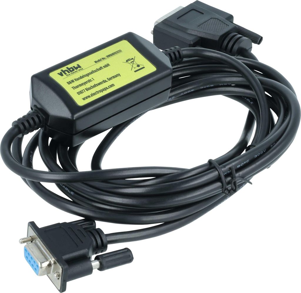 vhbw Programmierkabel RS-232 kompatibel mit Siemens Simatic S5 CPU 101, 102, 942, 103 Computer & Peripheriegeräte - Seriell Adapter, 14,2 cm Schwarz