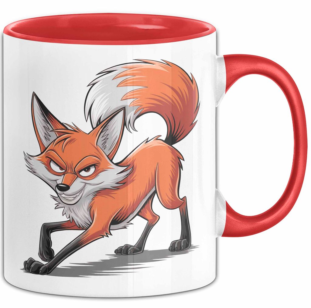 Fuchs Liebhaber Tasse Geschenkidee Schlauer Tierfan Geschenkidee Lustig (Rot)