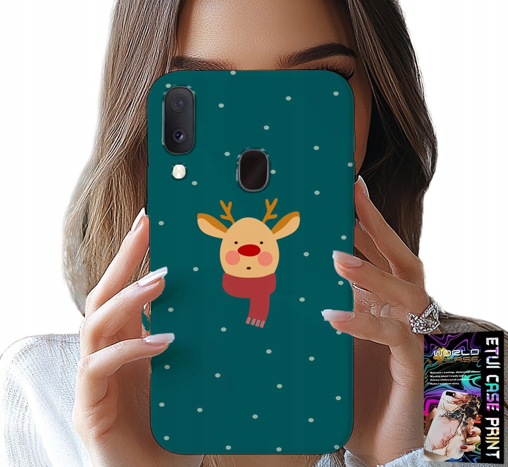 Gehäuse Für Samsung Galaxy A40 - Rentier Auf Grünem Hintergrund Weihnachtsdesigns