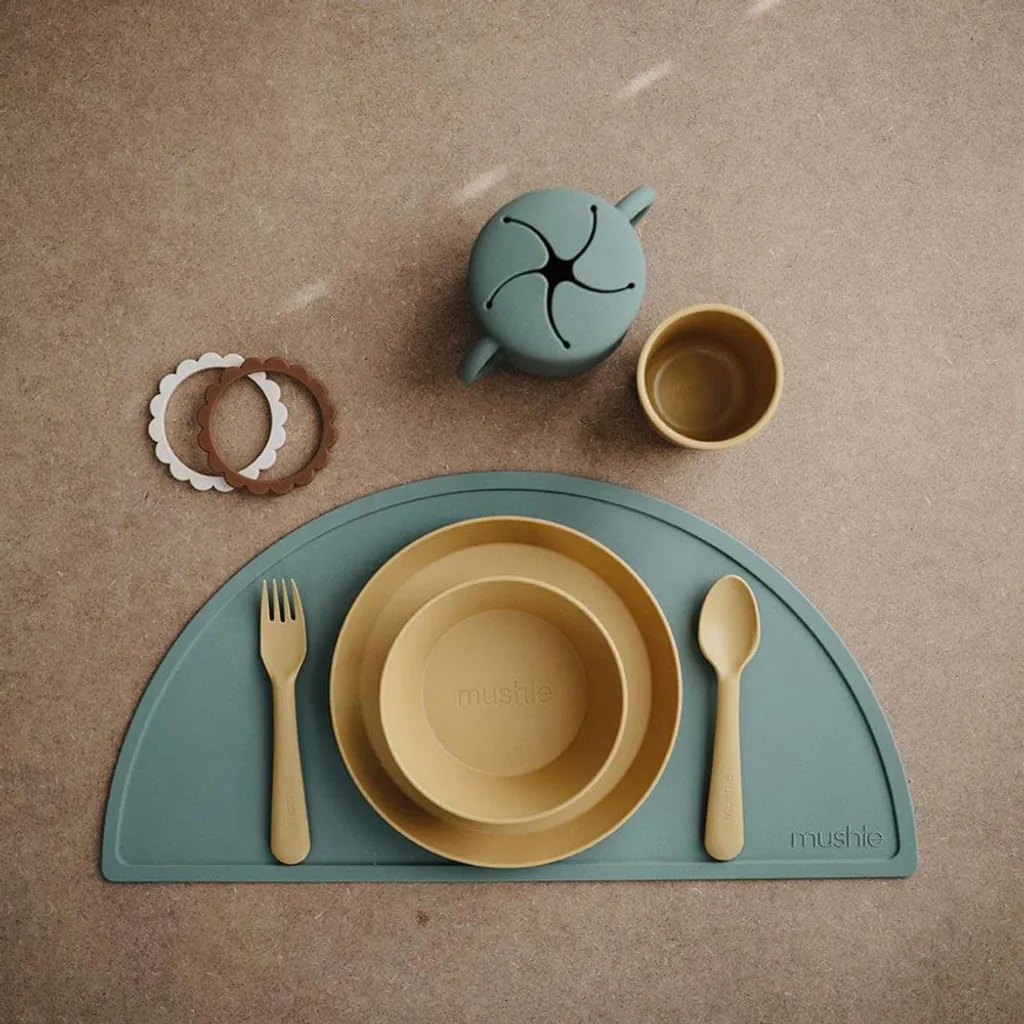 Set de Table Dinosaure Mushie MPM-406 en Silicone de Grade Médical