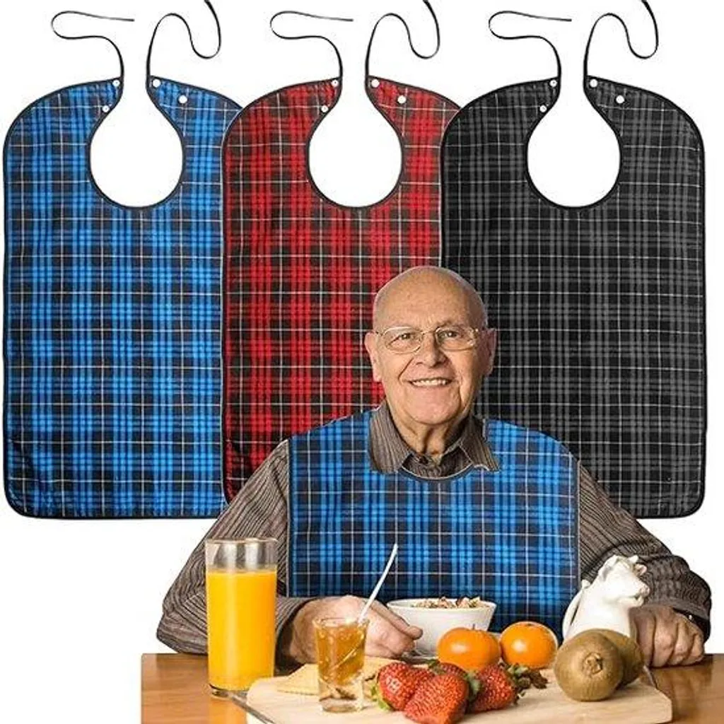 Bavoir adulte pour personnes âgées aide aux repas imperméable lot de 3