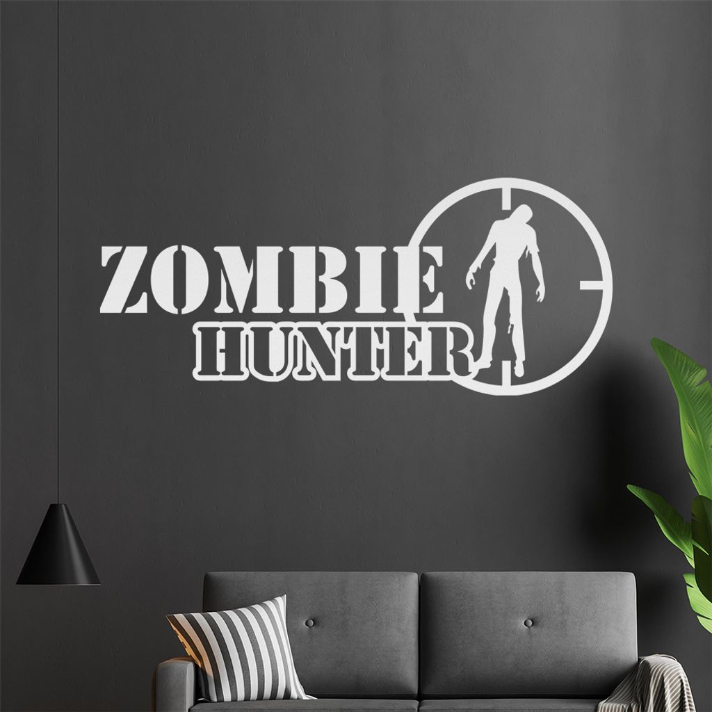 KIWISTAR Zombie Hunter - Surival Shotgun Apokalypse Virus Training Wandtattoo in 6 Größen - Wandaufkleber Wall Sticker - Dekoration, Küche, Wohn...