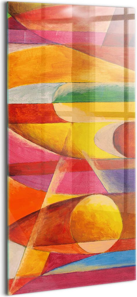 Designer Glasbild - Wandbild - Glas Bild - 50x100 cm - Bunte Abstrakte Kunst