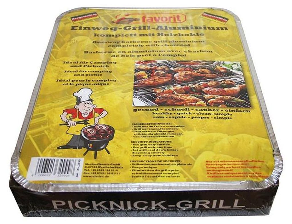 Favorit Einweg-Grill ca 600g mit Holzkohle und Anzünder Obrázek produktu 