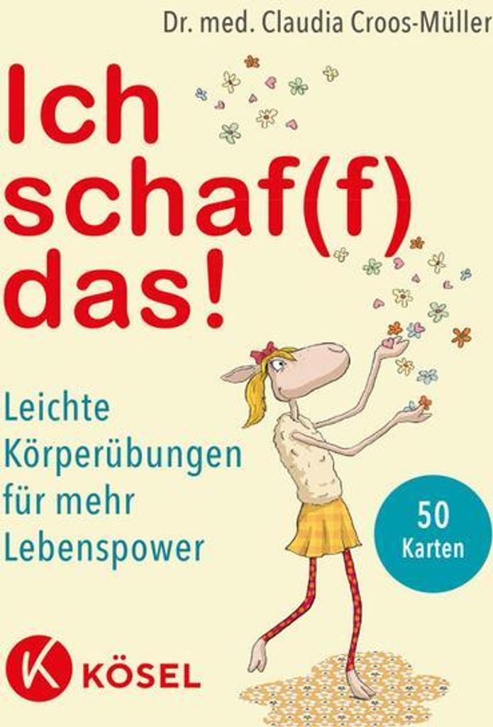 A book cover with a cartoon sheep and flowers.