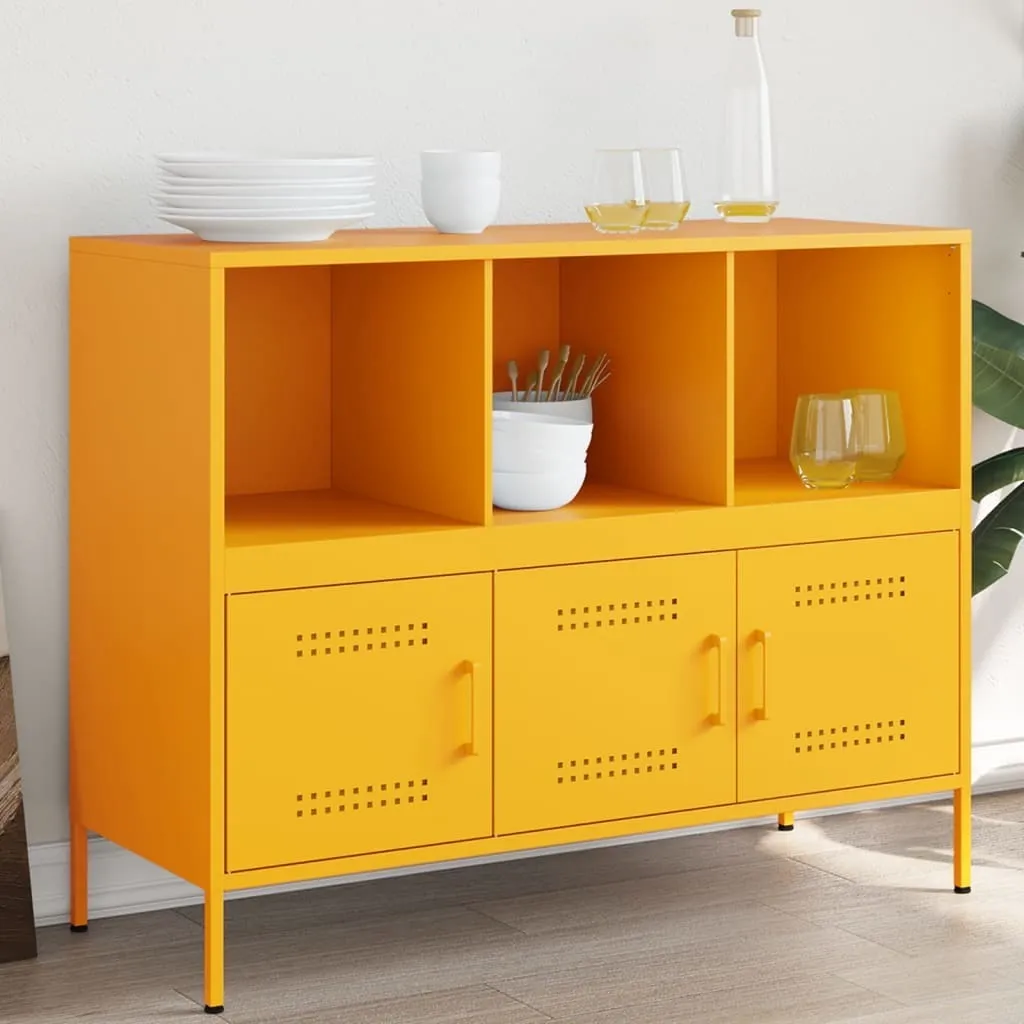 Credenza vidaXL Giallo Senape: Il Mobile in Acciaio che Arreda con Grinta