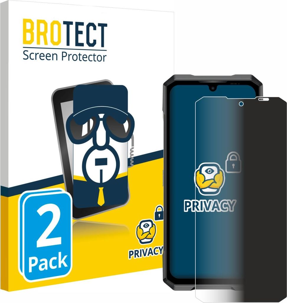 2x BROTECT Sichtschutzfolie für Doogee Blade GT Pro Anti-Spy Privacy Sichtschutz Blickschutz Folie Blaulicht-Schutz