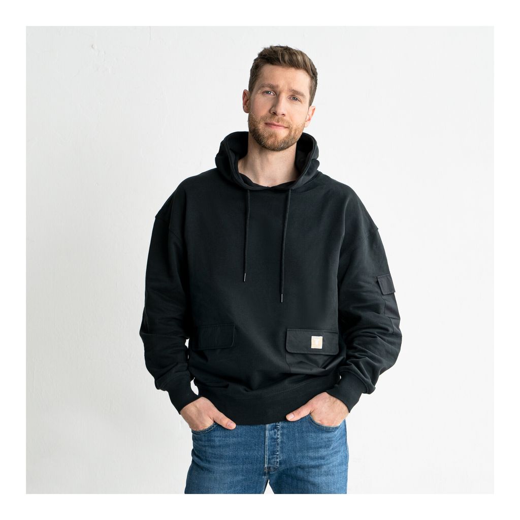 STIER Heavy Hoodie Functional Pocket organic Baumwolle S Black